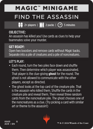 Find the Assassin (cont'd)