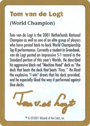 Tom van de Logt Bio (2001)