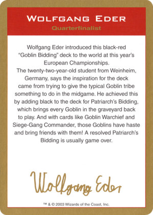 Wolfgang Eder Bio