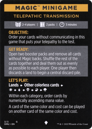 Telepathic Transmission (cont'd)