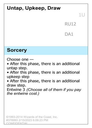 Untap, Upkeep, Draw