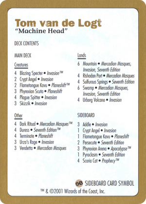 Tom van de Logt Decklist (2001)
