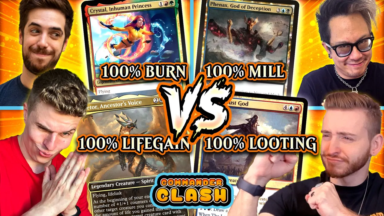 100% Burn vs. 100% Mill vs. 100% Lifegain vs. 100% Looting | Commander Clash S20 E11